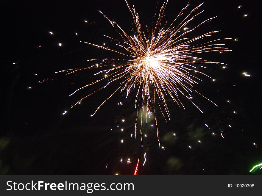 Fireworks at a Fourth of July Celebration. Fireworks at a Fourth of July Celebration