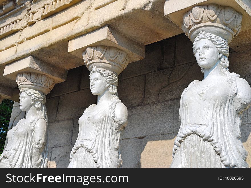 Model of three female statues of Erechtheion Temple