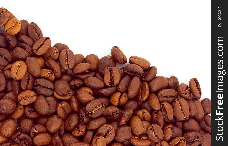 Macro of coffee isolated on white background