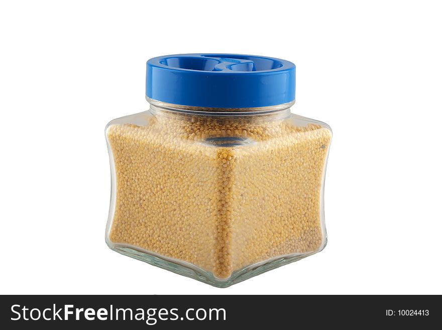 Millet in the glass jar