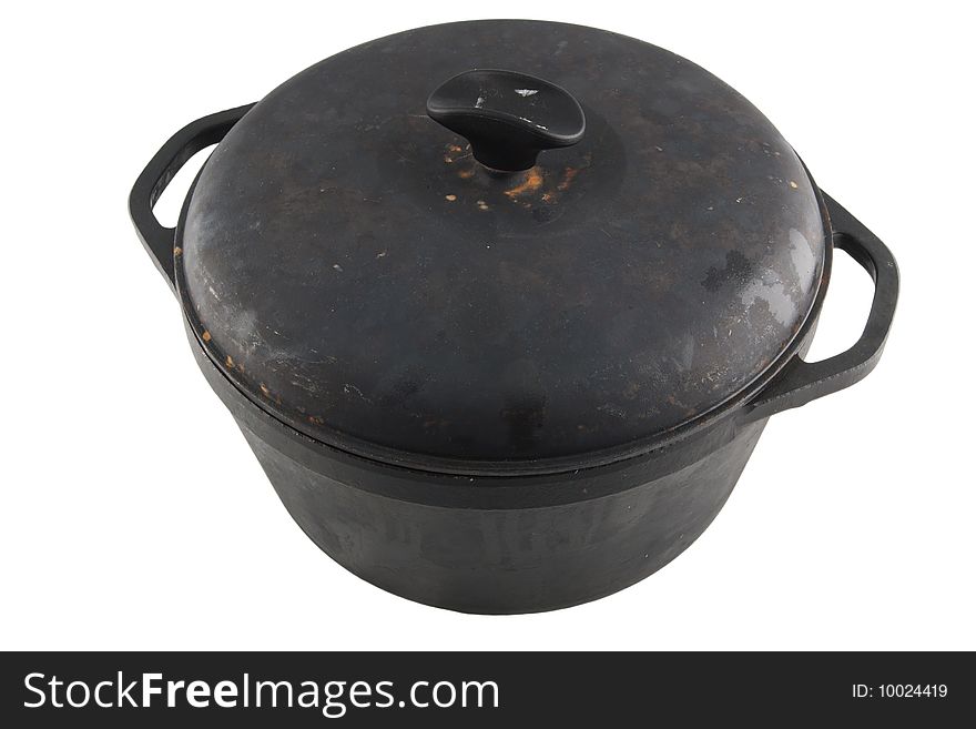 Cast-iron cauldron with cover