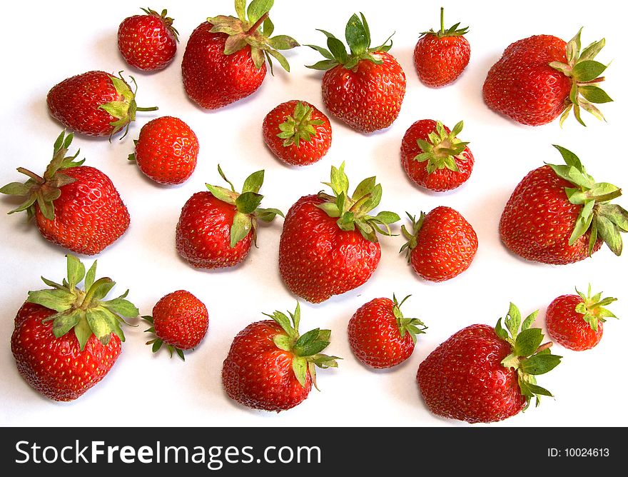 Sweet strawberries on white background