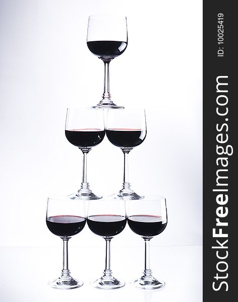 Five Glasses Of Red Wine