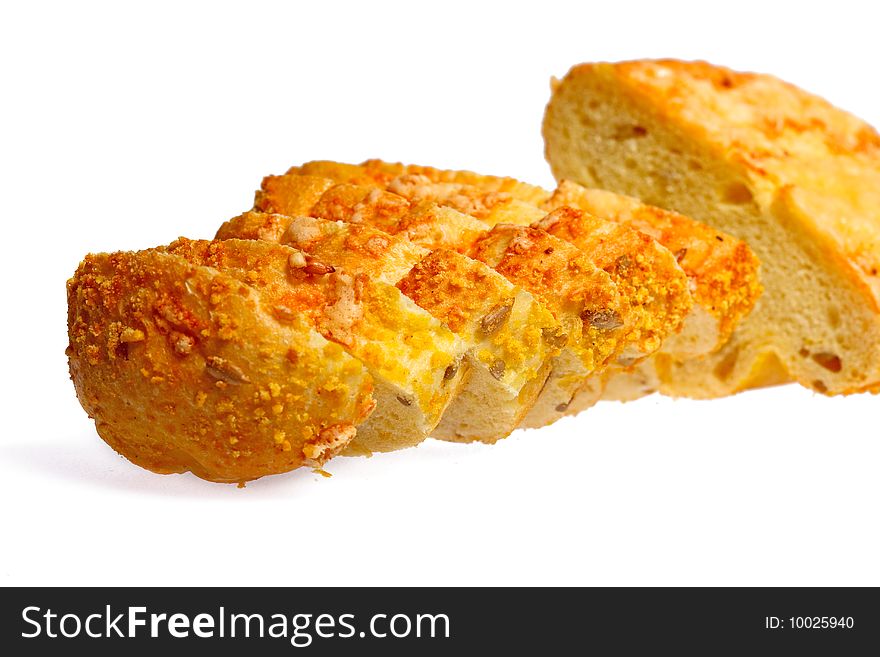 Bread on a white background