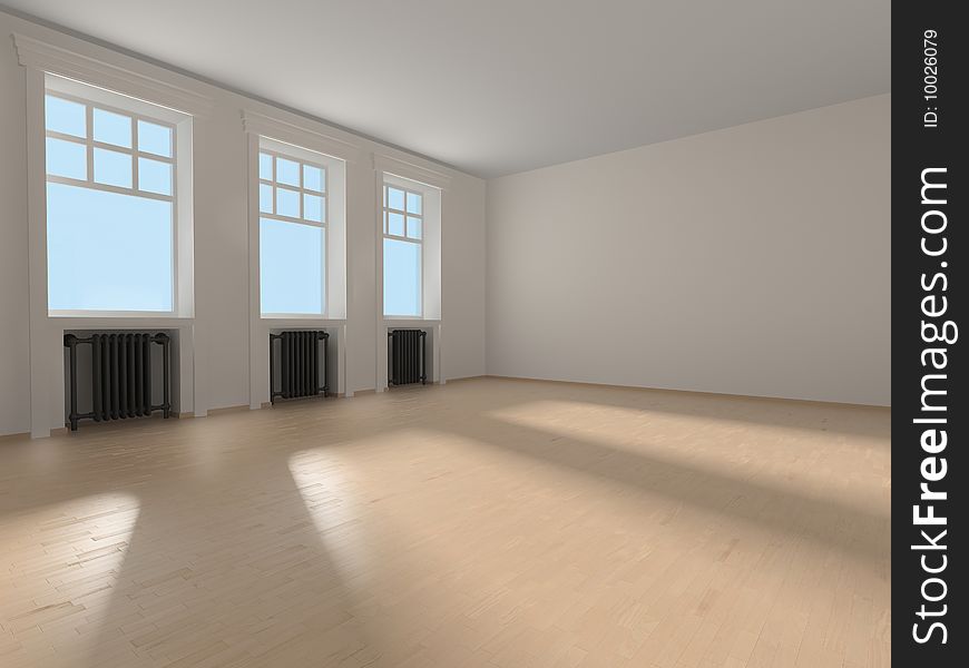 Interior of the room without furniture