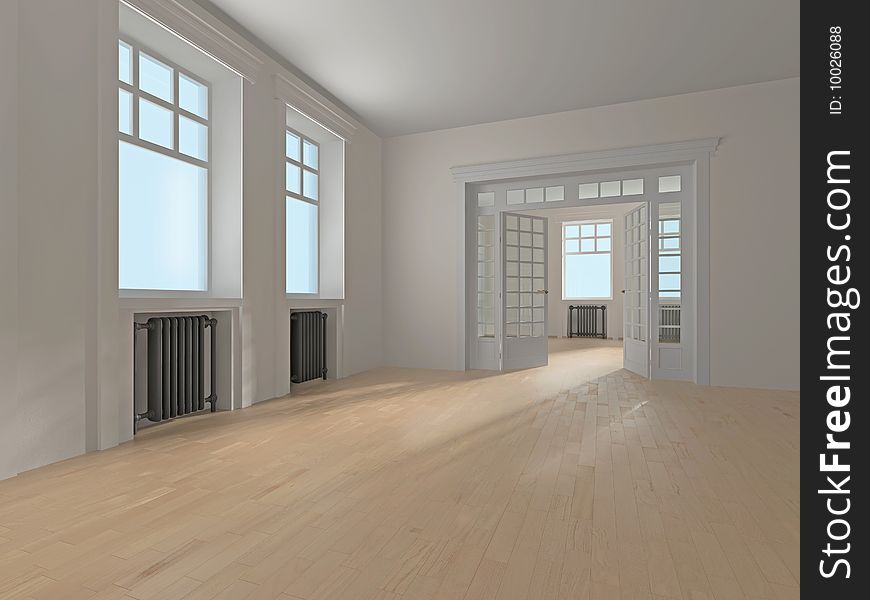 Interior of the room without furniture