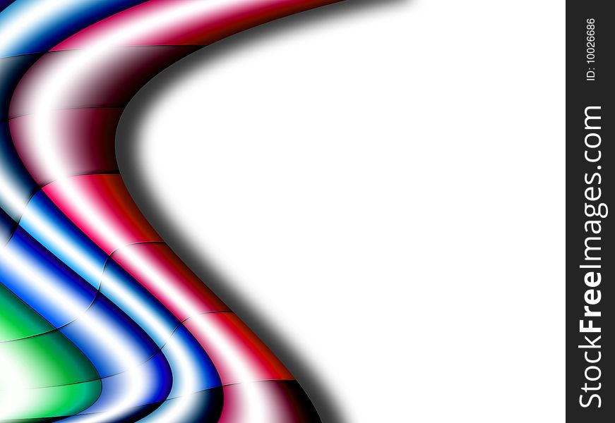 Green, blue and red waves over white background. Green, blue and red waves over white background