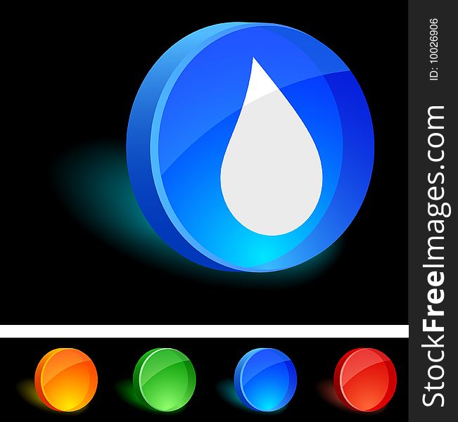 Water 3d icon. Vector illustration. Water 3d icon. Vector illustration.