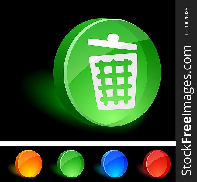 Recycle bin 3d icon. Vector illustration. Recycle bin 3d icon. Vector illustration.
