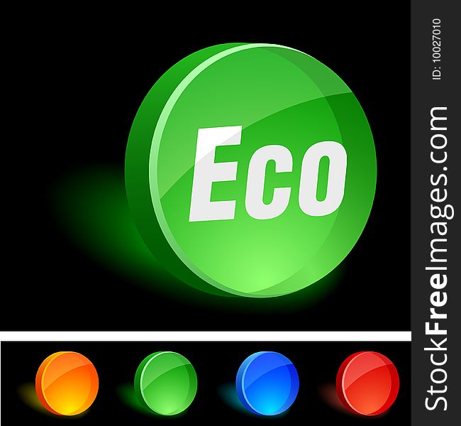 Eco 3d icon. Vector illustration. Eco 3d icon. Vector illustration.