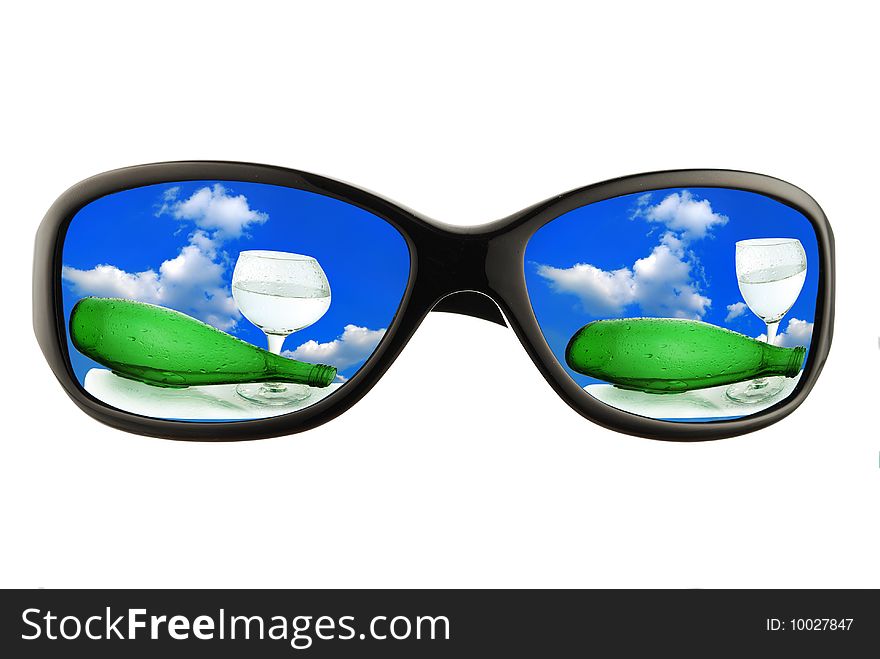 Glasses on a white background. Business scene