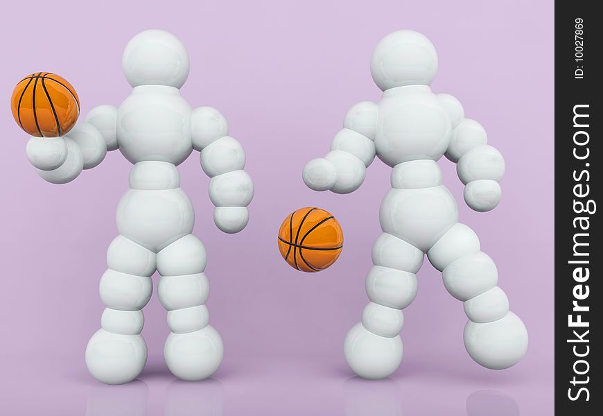 Basketball abstract concept, sport illustration basketball player