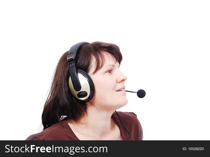 Attactive Woman With A Headphones