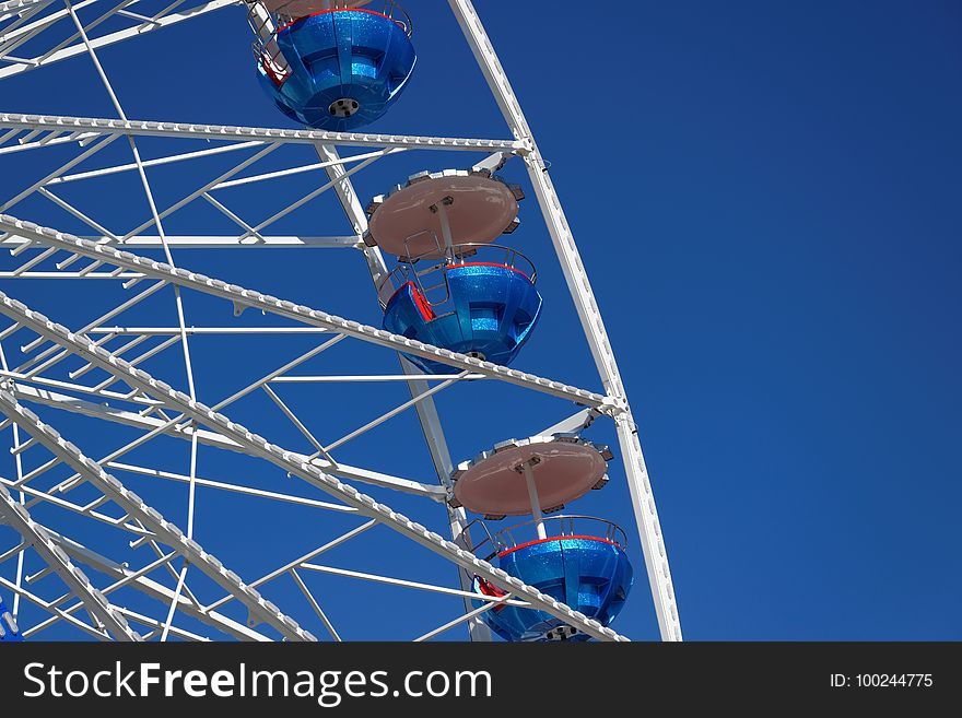 Ferris Wheel, Blue, Tourist Attraction, Sky