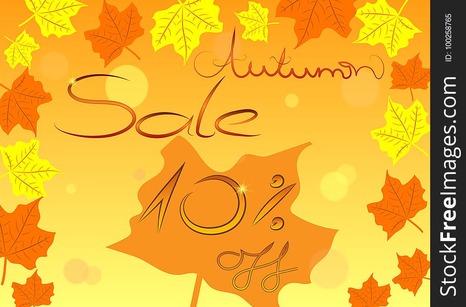 Colorful Autumn Sale Shopping Concept, Vector.