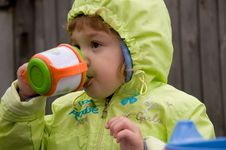 Little Girl Drinking Stock Photography Little Girl Drinking Stock Photography