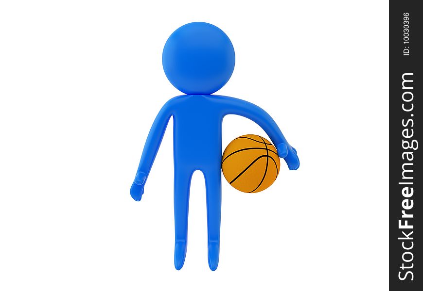 3d render of a person with ball