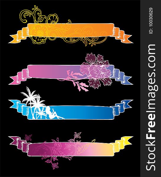 Set of color banners