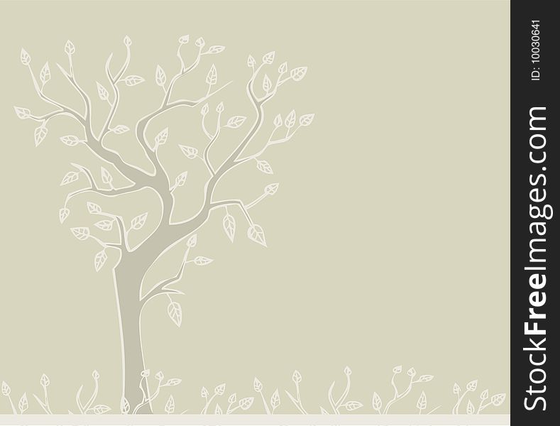 Tree with leafs, vector illustration