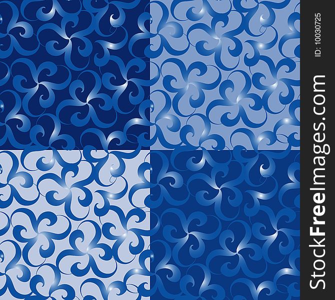 Seamless blue ornament vector pattern. Seamless blue ornament vector pattern