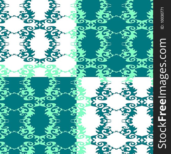 Seamless green ornament vector pattern. Seamless green ornament vector pattern