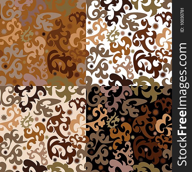Seamless brown ornament vector pattern. Seamless brown ornament vector pattern