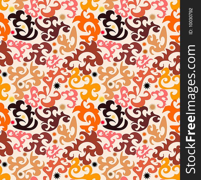 Seamless brown ornament vector pattern. Seamless brown ornament vector pattern