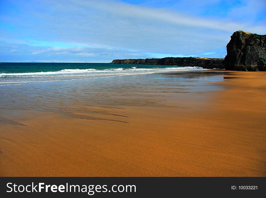 Volcanic beach in Icelandic peninsula Snaefellsnes. Volcanic beach in Icelandic peninsula Snaefellsnes