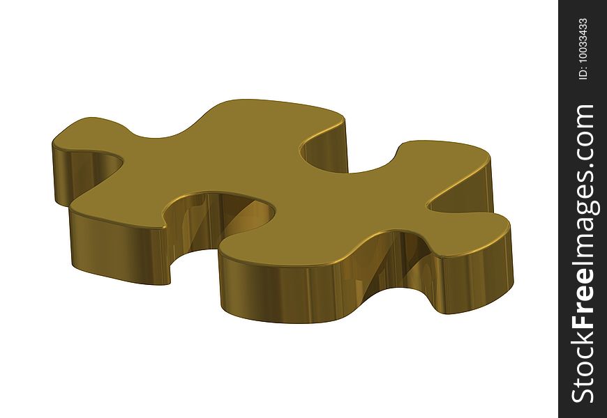 Nice 3D gold puzzle piece.