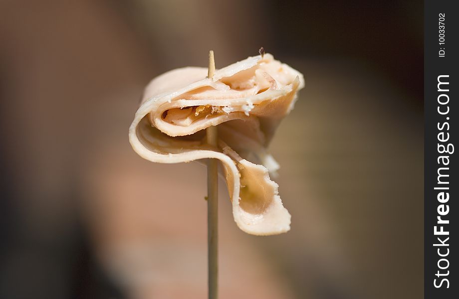 Close up of an appetizer - mortadella