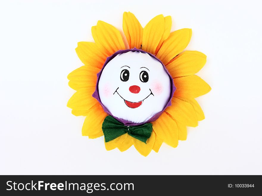 Decoration on the wall, colorful yellow sunflower. Decoration on the wall, colorful yellow sunflower