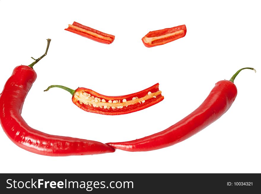 Pepper ripe red isolated on a white background. Pepper ripe red isolated on a white background