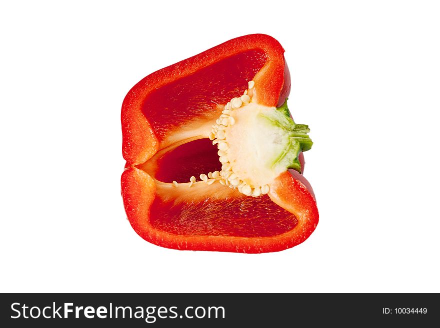 Pepper ripe red isolated on a white background