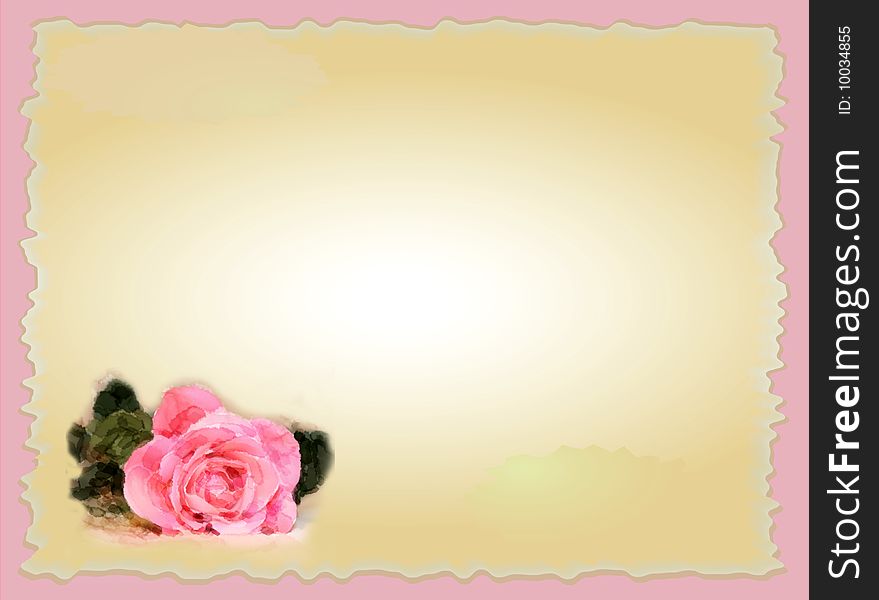 Frame for picture with rose.Vector