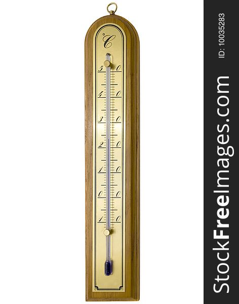 Vintage thermometer isolated on white
