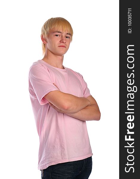 Young Man In Pink Shirt