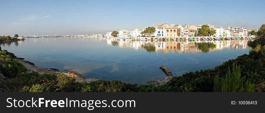 Panoramic view of a Coast Village in Majorca. Panoramic view of a Coast Village in Majorca