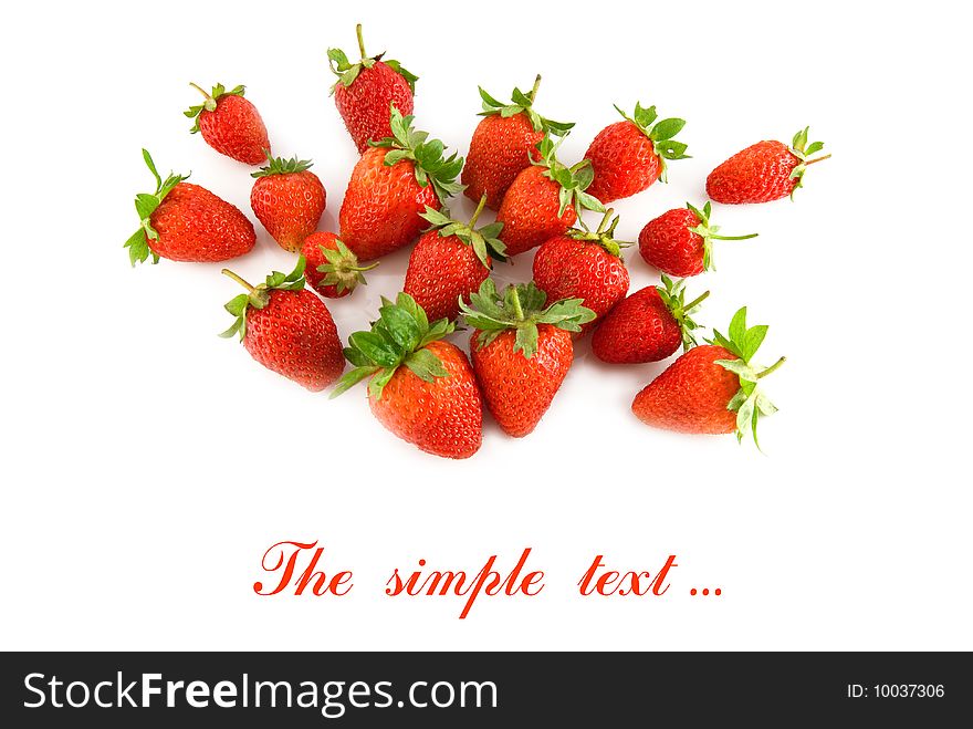 Group of a ripe strawberry on a white background