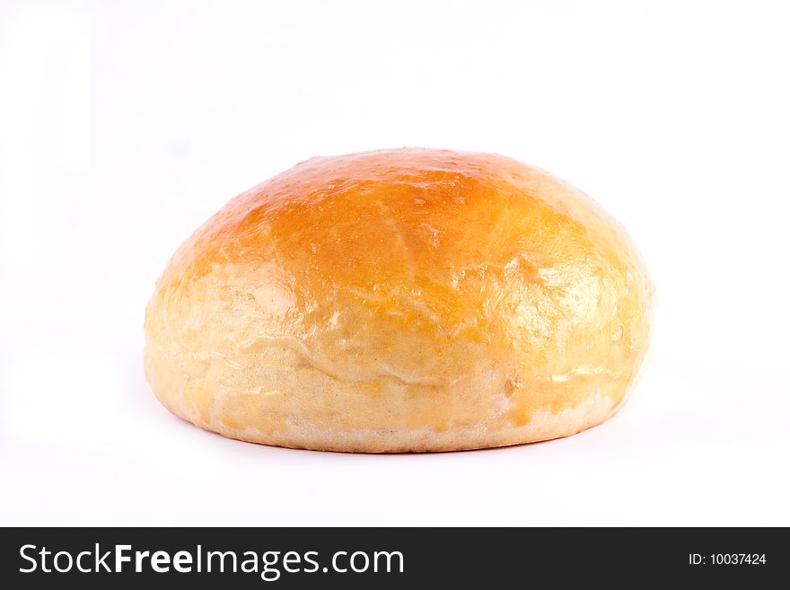 White bread roll, isolated on white