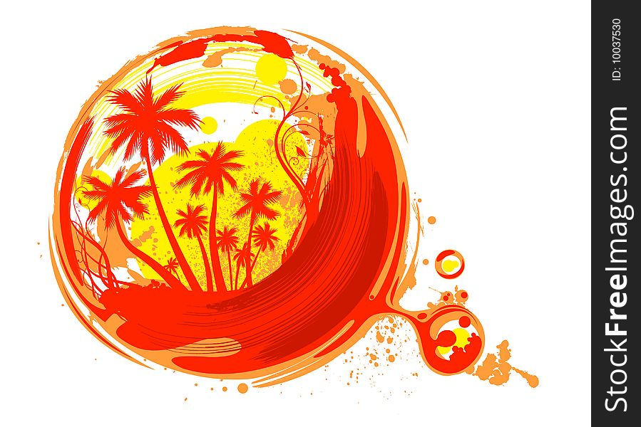 Abstract style tropical design vector