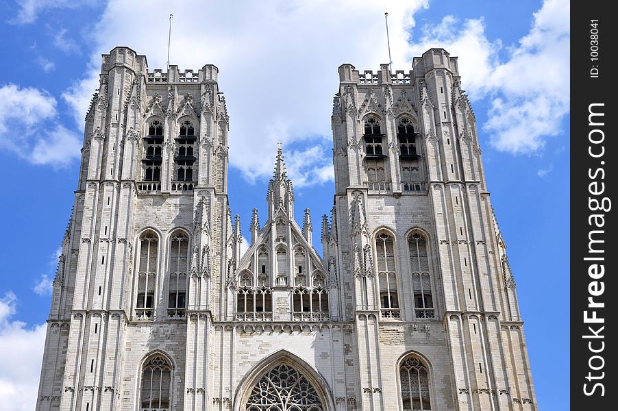 Saint Michael's church in Brussels Belgium on a clear day