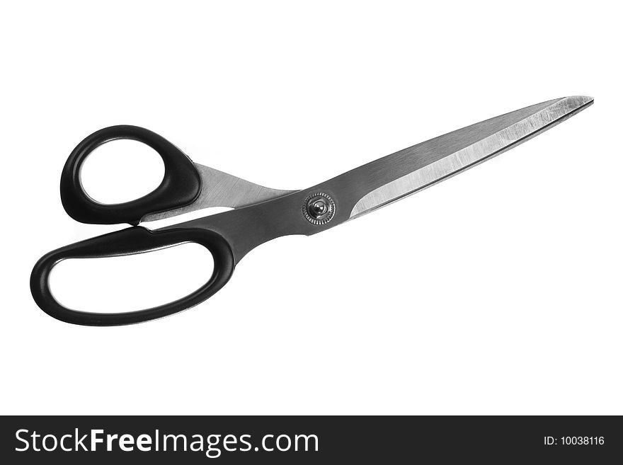 Sharp scissors isolated on white. Sharp scissors isolated on white