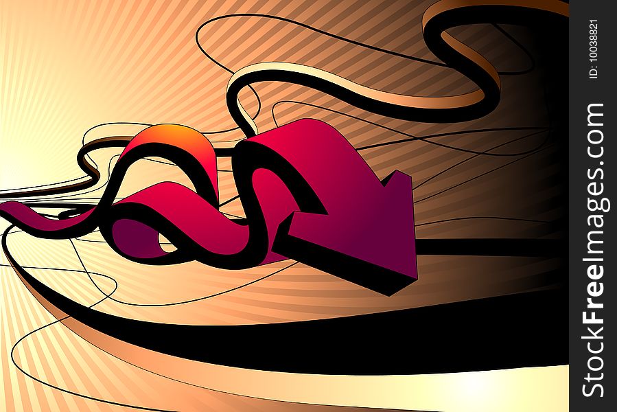 Abstract waves and arrow vector. Abstract waves and arrow vector