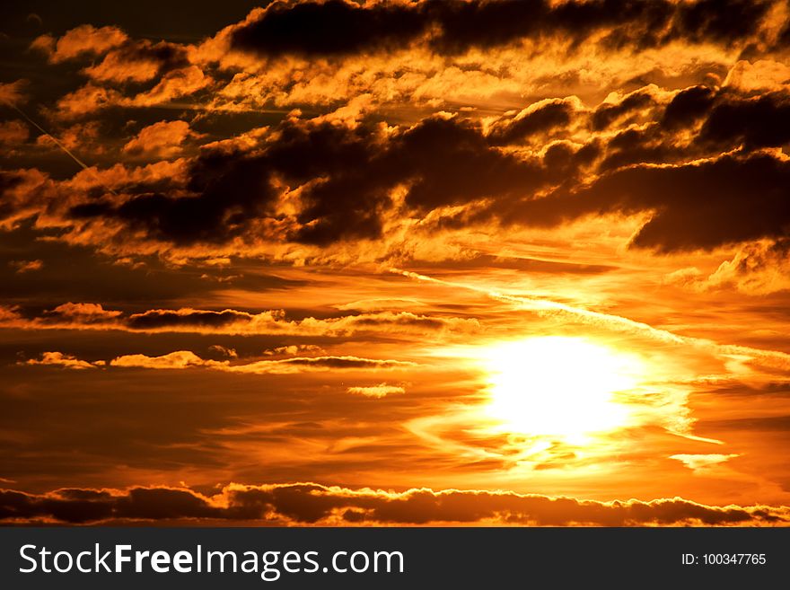 Sky, Afterglow, Red Sky At Morning, Sunset