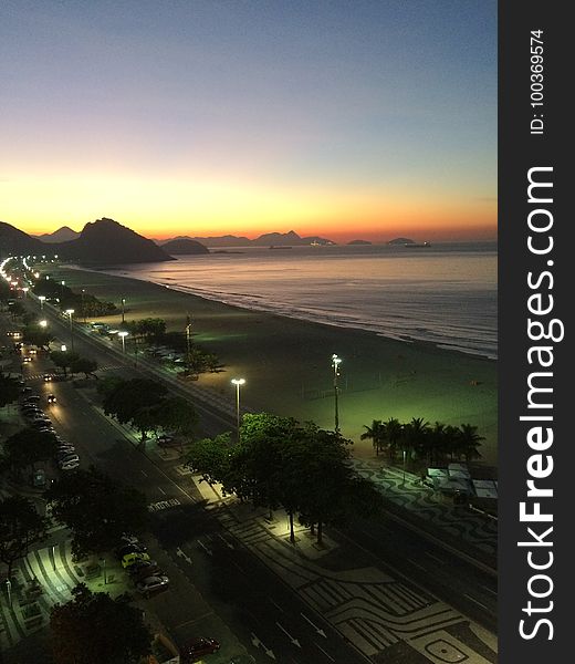 Copacabana sunrise view from 12th floor. Copacabana sunrise view from 12th floor
