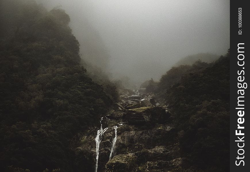 Mist, Hill Station, Waterfall, Mountain