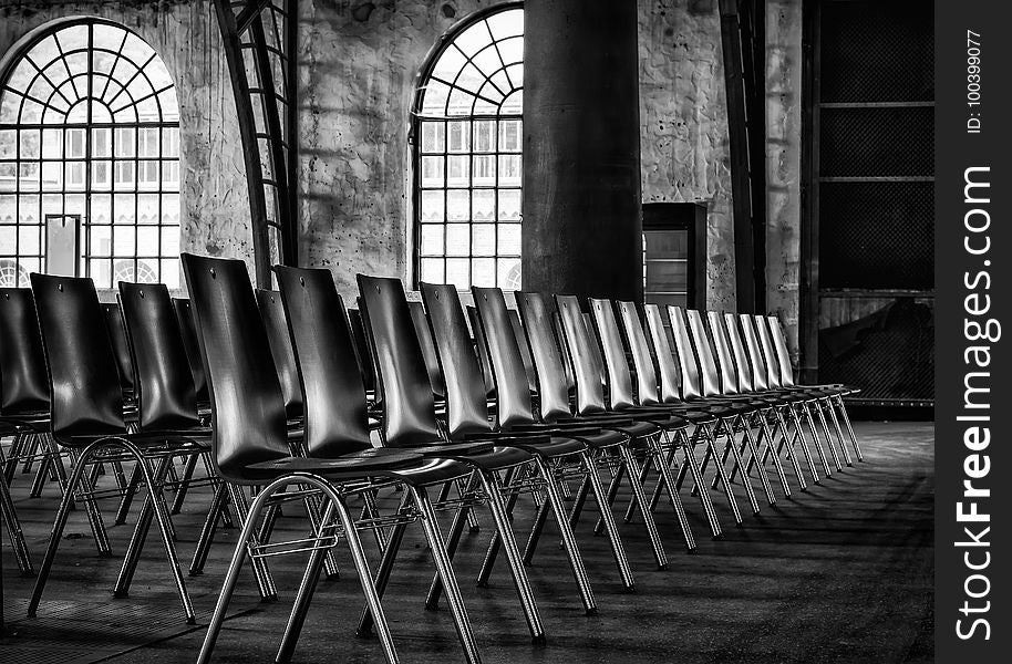 Black, Black And White, Monochrome Photography, Chair