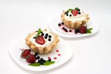 Delicious Tarts With Berries And Cream Stock Images Delicious Tarts With Berries And Cream Stock Images