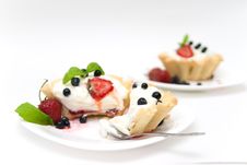 Delicious Tarts With Berries And Cream Royalty Free Stock Image Delicious Tarts With Berries And Cream Royalty Free Stock Image