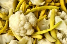 Cauliflower And String Bean Royalty Free Stock Photography Cauliflower And String Bean Royalty Free Stock Photography